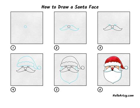 How to Draw a Santa Face - HelloArtsy