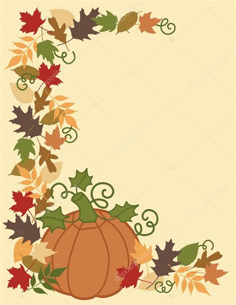 Pumpkin and Leaves Border Stock Vector Image by ©Lisann #3718784