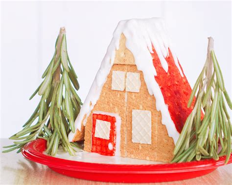 No Bake Gingerbread House: Make a Graham Cracker A-Frame Cabin!