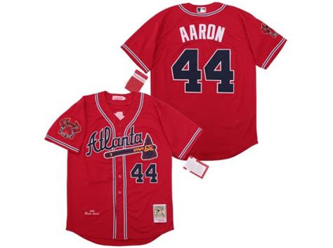 Atlanta Braves #44 Hank Aaron 1974 Red Throwback Jersey|AB44THR|Atlanta Braves