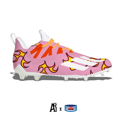 "Pink Flames" Adidas Adizero 11.0 Football Cleats – Stadium Custom Kicks