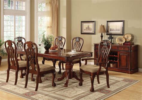 George Town Rectangular Double Pedestal Formal Dining Room Set, CM3222T-TABLE, Furniture of America