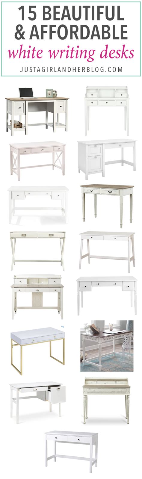 15 Beautiful and Affordable White Writing Desks | White writing desk, Feminine home offices ...