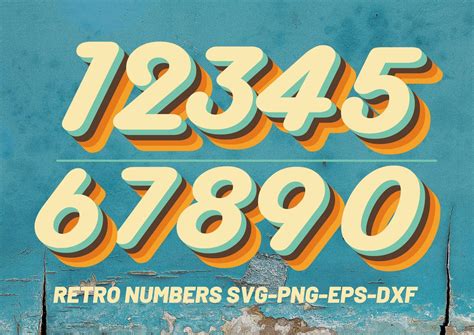 Numbers, Retro Numbers SVG, Digital Numbers, Printable Numbers Svg, Instant Download, Svg Files ...