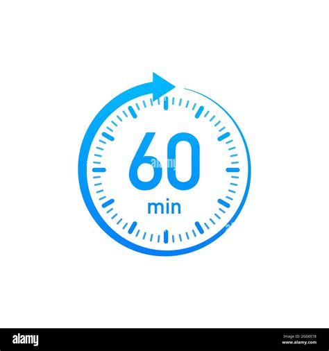 The 60 minutes, stopwatch vector icon. Stopwatch icon in flat style, timer on on color ...