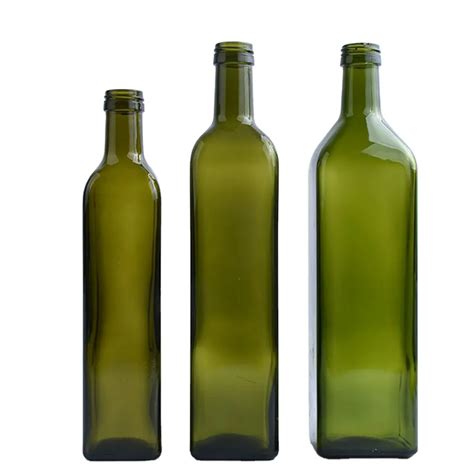 Dark colored olive oil bottles wholesale 500ml green glass oil bottle