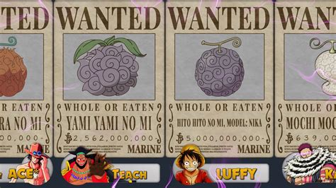 ONE PIECE Devil Fruits Bounties [UPDATED] - YouTube