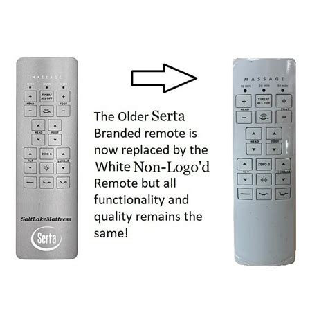 Serta Motion Custom II or III (New White Version) Replacement Remote Control for Adjustable Bed ...