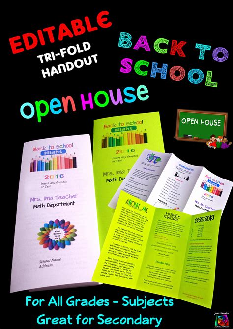 Parents Night Out Flyer Template Lovely Editable Open House Parent Night Back to School Tri Fold ...