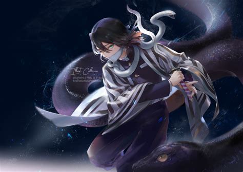 Anime Digital Art Artwork 2D Portrait Obanai Iguro Snake Kimetsu No Yaiba Wallpaper - Resolution ...