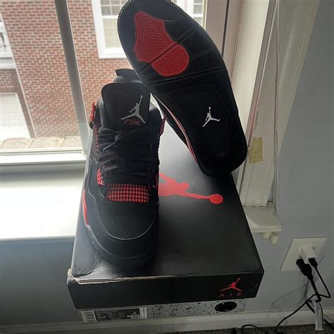 Jordan 4 Retro Red Thunder never worn brand new with... - Depop