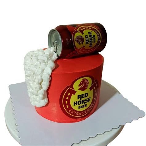 Red Horse cake | Horse cake, Beer cake, Cake in a can