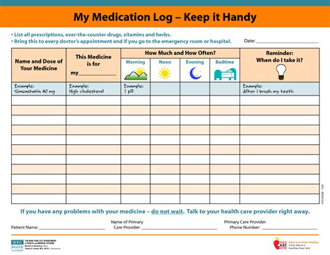 medicine picture schedule | My Medication Log - Keep it Handy ...