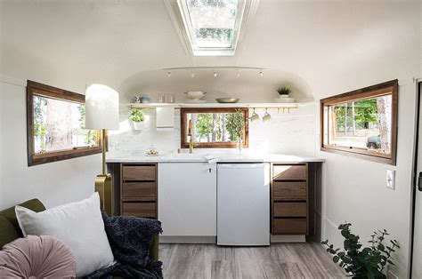 This retro-inspired travel trailer with tastefully renovated interiors ...