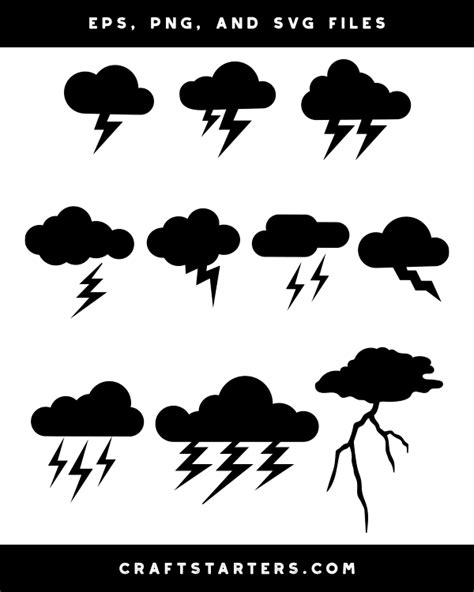 Lightning Cloud Silhouette Clip Art