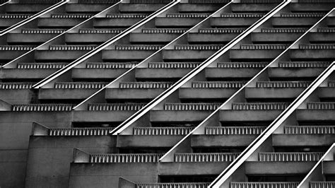 Building Architecture Facade Stripes Black And White 4K HD Black ...