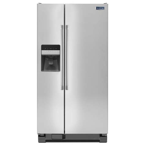 Maytag 24.6-cu ft Side-by-Side Refrigerator with Ice Maker (Stainless Steel) at Lowes.com