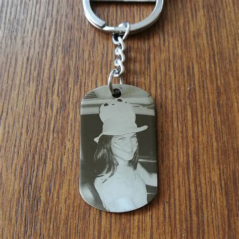 Custom Engraved KeyChains Stainless Steel Engraving Blank Key Chains Personalized Name Photo ...