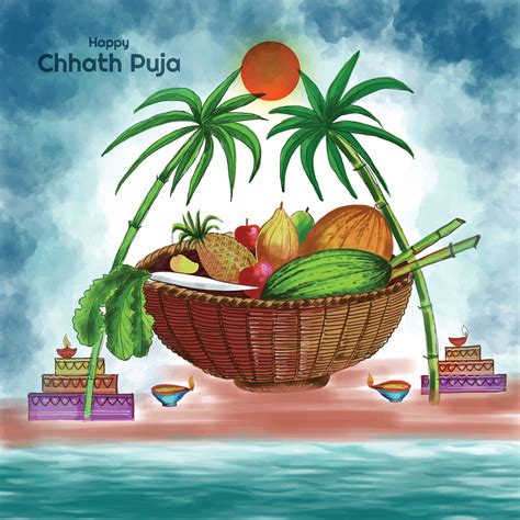 Traditional festival of happy chhath puja background 12870552 Vector ...