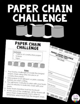 Paper Chain Challenge! A STEM and Team Building Challenge by Tic Toc Teach