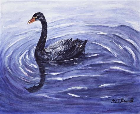 Black Swan Painting by Gail Darnell