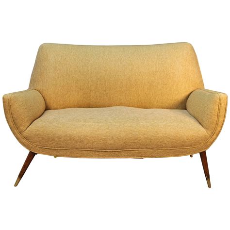 Mid-Century Modern Upholstered Loveseat For Sale at 1stdibs