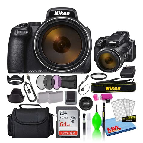 Nikon COOLPIX P1000 16MP 125x Zoom Camera (New) with Wi-Fi + 64GB SD Card + Bag + Kit - Walmart.com