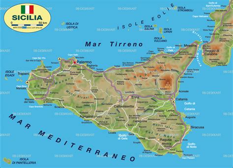 Map of Sicily (Island in Italy) | Welt-Atlas.de