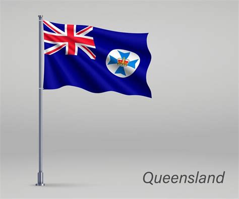 Premium Vector | Waving flag of queensland state of australia on ...