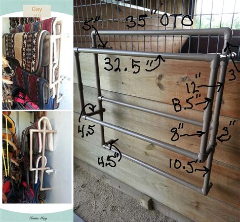 Portable and configurable PVC saddle blanket holder. DYI saddle pad stand. | Horse tack rooms ...