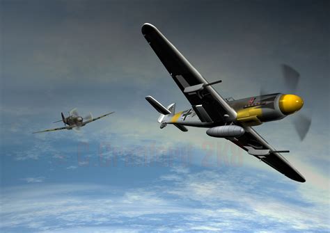 Spitfire vs me-109 by gunstar1 on DeviantArt