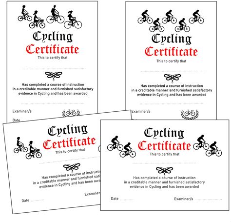 Unique Cycling Certificates as Pdf-dxf-svg-png Files for Direct Printing or Editing. - Etsy