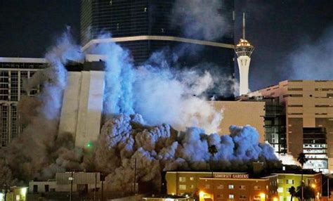 Infamous Las Vegas hotel demolished in controlled implosion