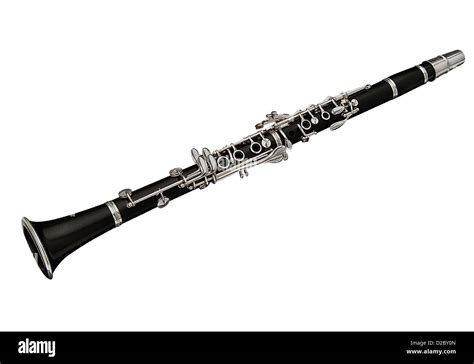 Clarinet woodwind instrument on a white background Stock Photo - Alamy