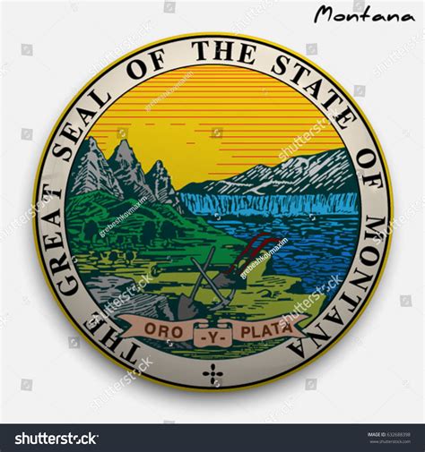 Great Seal Usa State Montana Round Stock Vector 632688398 - Shutterstock