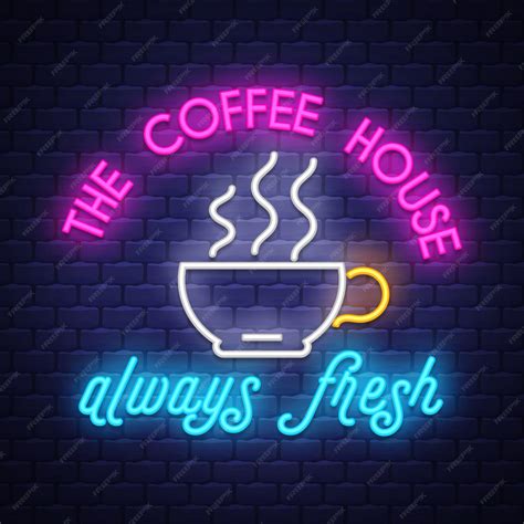 Premium Vector | Coffee neon sign