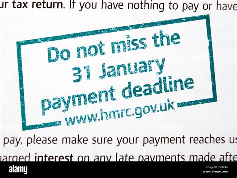 HMRC Self Assessment Tax Completion Deadline Stock Photo - Alamy