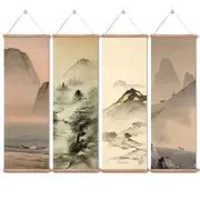 Chinese Traditional Ink Landscape Canvas Paintings Living - Temu