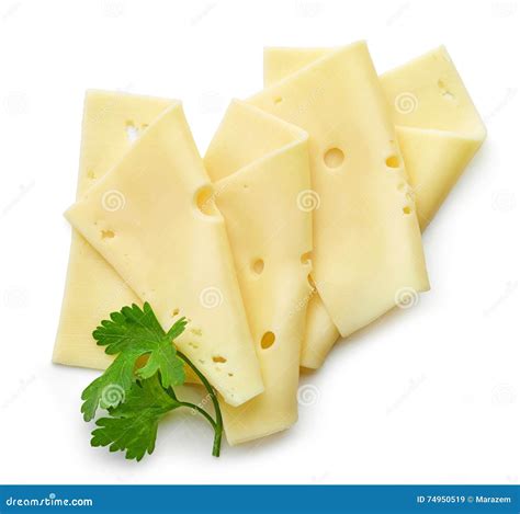 Cheese Slices on White Background Stock Image - Image of sliced, meal: 74950519