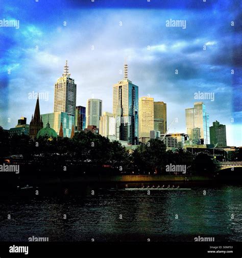 Melbourne city skyline Stock Photo - Alamy