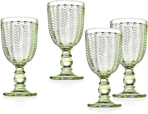 Pastel wine goblets set of 4 in 2021 | Wine goblets, Green glassware, Crystal goblets