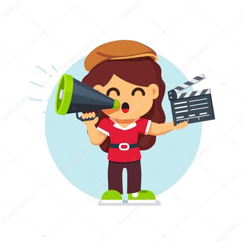 Movie director girl in directors hat standing Stock Vector Image by ...