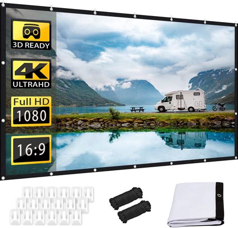 JKJOO 120 Inch Projector Screen 16:9 HD 4K Foldable Sri Lanka | Ubuy