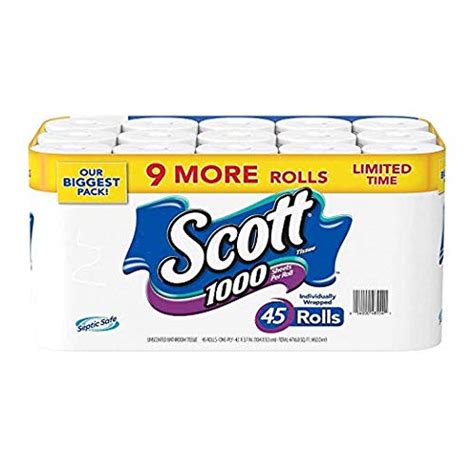 Scott 1000 45-1000 Limited Edition Bath Tissue (1,000 Sheets, 45 Rolls). | The FrumCare Store