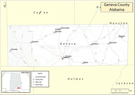 Map of Geneva County, Alabama - Where is Located, Cities, Population ...