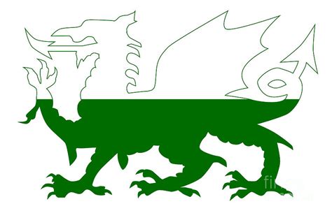 Welsh Dragon Flag Silhouette Digital Art by Bigalbaloo Stock - Pixels