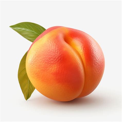 Premium AI Image | Peach fruit Peach on white background