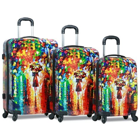 Dejuno - 3 Piece Lightweight Hardside Spinner Upright Luggage Set ...