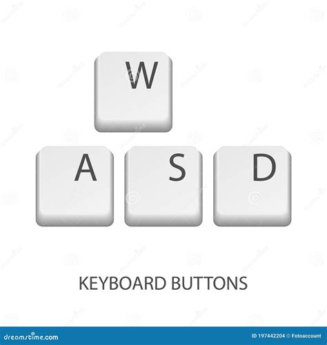 Botones De Teclado Con a S D - Ilustraciones De Vectores Aisladas En Fondo Blanco Ilustración ...