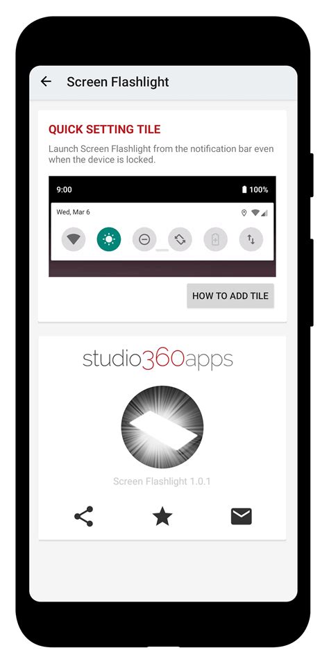 Screen Flashlight app - Studio360apps